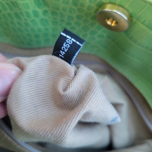 Kate Spade Green Faux Croc Embossed Leather Shoulder Bag | Style 14258 | Gold - Picture 3 of 12